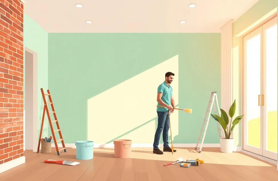 Intérieur rénové après travaux de peinture à Orly